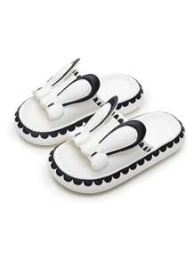 Rabbit Ear Design Indoor/Outdoor Slippers - White - View 1