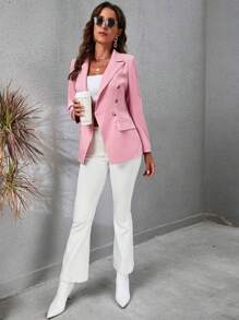 Women Blazers - Dusty Pink - View 4