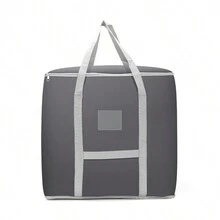 一個灰色牛津布被子收納袋，家用整理袋，加厚遷移袋，防水手提旅行袋，婚禮配件收納盒 - 灰色 - 查看 3