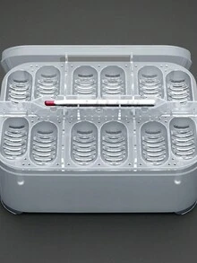 12-Cell Reptile Incubator With Built-In Thermometer For Snake Lizard And Other Reptile Eggs Hatching Box - White - View 4