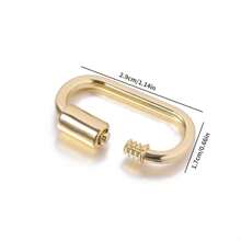 5 PCS Sparkling Alloy Oval Turnbuckle Keychain: The Perfect Jewelry Buckle For Your Clothes And Luggage! Carabiner Clip - Gold - View 4