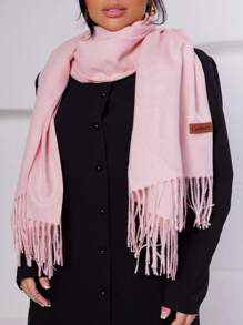 Cachecol Lenço Longo Feminino Encharpe Pashmina Cor Lisa Para Inverno