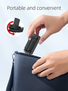 攜帶式多功能可變形自由調節垂直支架，手機掛鉤，旅行照片手機架，適用於多種尺寸手機，可存放小型方便手機架 - 黑色 - 查看 7