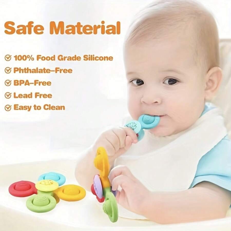 Montessori Sensory Suction Cup Spinner Toy For Babies And Toddlers