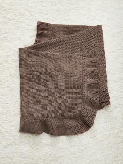 Infant Ruffled Solid Color Soft Knit Swaddle Blanket Love Valentine