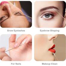 100支一次性超小型双头棉签，不掉毛微型刷头，适用于卸除睫毛嫁接胶水、眉刷、眼影刷等。 - 杏色 - 查看 12