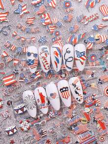 3 Tấm 4th Của Tháng 7 Giảm Miếng Dán Móng Tay Cờ USA Vật Tổ Móng Tay Nghệ Thuật Tự Dán Trang Trí Dụng Cụ Sơn Móng Tay Nghệ Thuật phụ Kiện Trang Trí DIY - Nhiều màu - Xem 5