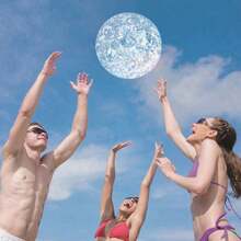 1pc Inflatable Glitter Beach Ball, Sequin Transparent Pool Ball, For Adult Summer Water Game, Outdoor Pool Party Supplies
