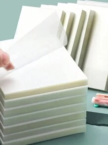 1入組透明便條紙，50張便條紙，便條紙，家用和辦公室文具，辦公桌小配件，聖誕節男孩女孩學生禮物 - 無色 - 查看 1