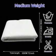 1入組，39*72英寸/39*19.69英寸，縫紉手工藝用熱熔羊毛離型襯布，不織布熱熔棉PNT熱熔泡棉穩定器白色，適用於DIY手提袋家居裝飾縫紉拼貼 - 白色 - 查看 2