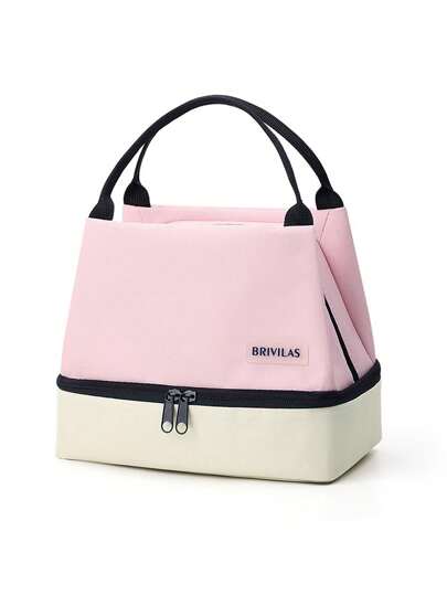 1个字母印花保温午餐袋，保温午餐手提袋，手提包，午餐盒，冰袋，野餐食品手提袋，帆布轻便便携午餐收纳袋，适合学校、办公室、野餐等场合，方便携带，是生日、周年纪念日的理想礼物。