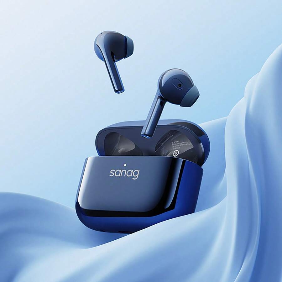 Sanag T82 Mp3 Tws無線耳機,5.3聲音錄製耳機,運動ipx5防水耳機,內置64gb記憶體,可離線播放最多15000首歌曲 - 藍色 - 查看 1