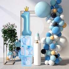 1 Sinh nhật Hộp , 3 Quả bóng bay Hộp Trang trí Tắm em bé Trang trí sinh nhật Với 3 Thích hợp Đối với Con trai Và Cô gái 1 Tiệc sinh nhật Bối cảnh Đạo cụ nhiếp ảnh 7 Màu ( Bóng bay ) - màu đen - Xem 7