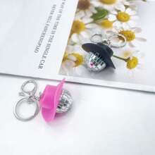 1 szt. Uniseks Kapelusz w kształcie kuli dyskotekowej i breloczek w kształcie lustrzanej kulki, idealny na prezent, imprezę lub do noszenia na co dzień, akcesoria w stylu hip-hopowym lub punkowym, zawieszka do torby prezent