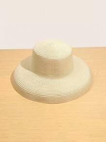 1pc Women Summer Large Brim Vacation Beach Straw Hat UV Protection Sun Hat - Sun Protection - View 9