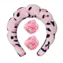 3Pcs/16pc/Set Spa Headband & Wristbands Set For Face Washing, Makeup And Skincare Headbands And Wristbands, Puffy Makeup Headbands For Face Washing, Mask, Skin Treatment, Hairdressing Accessories, Fluffy Cloud Shaped Head Band, Non Slip Head Hoop, Elastic Water Absorbent Wrist Towel, Suitable For Face Washing Skincare Make Up Spa Travel Essentials - Multicolor - View 19