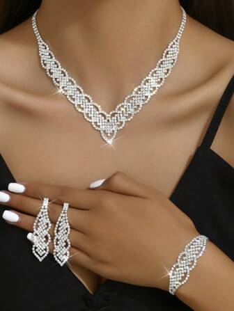 1 st. Silver Färg Halsband Set För Flickor