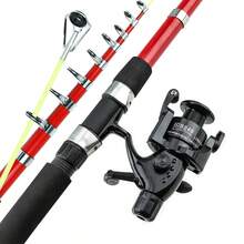 Spinning Fishing Rod Fiberand Reel Combo3M3.6M Telescopic Rod WithFishing Reel Max Drag 5kg Fishing - Red - View 3
