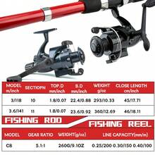 Spinning Fishing Rod Fiberand Reel Combo3M3.6M Telescopic Rod WithFishing Reel Max Drag 5kg Fishing - Red - View 5