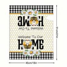 1pc Bee Shaped Mailbox Cover For Spring, Garden & Outdoor Decor With Daisies And Buffalo Check Design, Ideal For Postal Mailboxes In Summer - Multicolor - View 2
