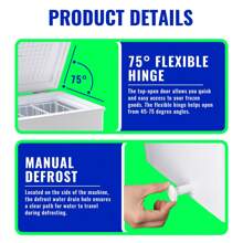 WANAI DEMULLER Deep Freezer Chest 3.5 Cubic Feet Freezers With Temperature Display Panel Mini Freezer With Removable Basket Suitable For Apartment Garage Dorm BLACK - 白色 - 查看 8