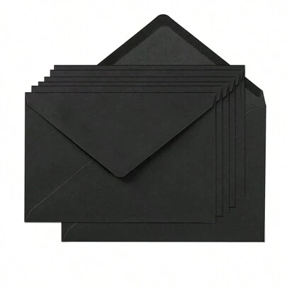 50-Pack D\"enveloppes Noires A7 Pour cartes 5x7, photos, cartes postales, anniversaires, mariages, invitations, graduations, Envoi de carte de souhaits, fête prénatale, notes de remerciement, enveloppes d\"invitation 5,25 x 7,25 pouces/13,3x18,4 cm (noir)