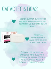 Jabón Aclarador de Piel Blanqueador de Axilas Rodillas Áreas y Sensibles con Colágeno Jabón Hidrata Jabón Aclarador Blanqueador Colágeno Lech Aichun Beauty Jabon Aclarante corporal y Facial quita Manchas Blanco - Blanco - Ver 6