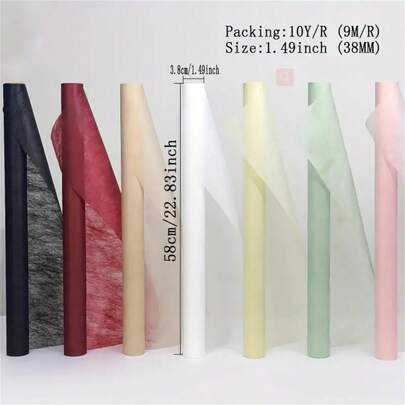 1 rollo de papel de revestimiento tipo caramelo para arreglos florales, papel para envolver ramos de flores frescas, material de envoltura circular para ramos, material de envoltura de papel para arreglos florales en tiendas de pasteles, material de envoltura de papel de flores frescas de estilo coreano de papel de madera no tejido para ramos en floristerías, material para el Día de San Valentín y vuelta al colegio