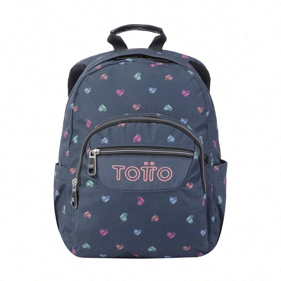 TOTTO Mochila escolar estampado corazones Tempera 12x36x27 cm Exterior: Poliester 100% Forro: Poliester 100% - ✅ Entrega 24/72h a España (península) - Negro - Ver 1