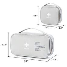 2 Pieces First Aid Bag Empty, Portable Medical Storage Bag, Survival Medicine Bag, Portable Medication Travel Carrying Case With Handle For Car Home Camping Office Workplace - màu xanh lá - Xem 5