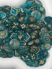 50g Packung aus Acryl-Perlen in Barock-Stil in buntem Vintage-Design für die Herstellung von Schmuck, DIY-Special-Armbändern, Schlüsselanhängern, Telefonketten und handgefertigten Bastelbedarf