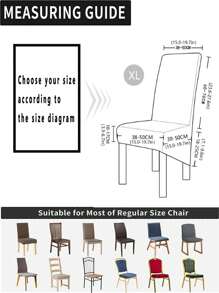 4Panels/6Panels Four Seasons High Elasticity Dining Chair Cover, Modern Polyester Washable Dust Cover, Suitable For Restaurants, Hotels