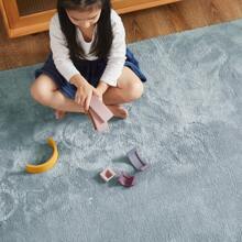 Solid Plush Area Rug Performance Shaggy Rug Washable Area Rug Indoor Entryway Doormat Soft Rug Modern Faux Wool Rug Cozy Non Slip Carpet For Living Room Kids Room Bedroom Nursery - 藍色 - 查看 2
