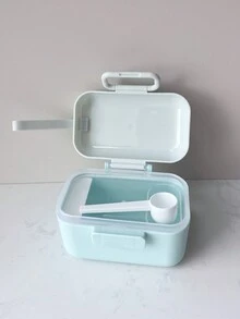 1pc Green Baby Portable Large Capacity Milk Powder Dispenser For Daily And Outdoor Use