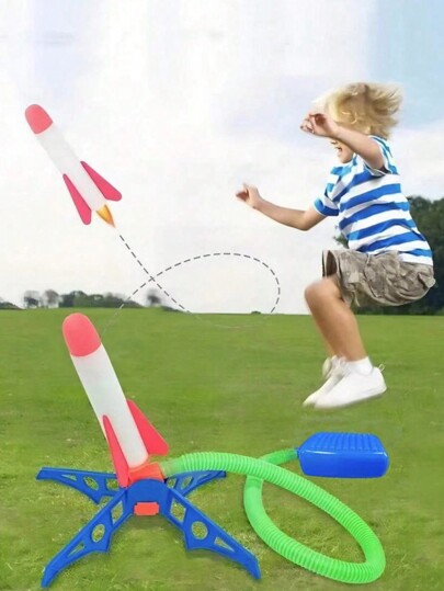 1pc Pedal Rocket Launch Toy, Parent-Child Interactive Game.Adiustable Angle, Can Change Multiple Angles To Launch,Preparing Birthday And Holiday Gifts For Children(Some Parts Are Sent Random)