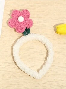 1pc Ladies Plush Hairband Small Flower Headband Lamb Hair Cartoon Hair Clip Hair Accessories For Daily Face Washing Valentine's Day Valentines,Hairband,Hair Hoop Headbands