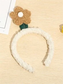 1pc Ladies Plush Hairband Small Flower Headband Lamb Hair Cartoon Hair Clip Hair Accessories For Daily Face Washing Valentine's Day Valentines,Hairband,Hair Hoop Headbands