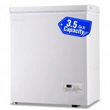 WANAI DEMULLER Deep Freezer Chest 3.5 Cubic Feet Freezers With Temperature Display Panel Mini Freezer With Removable Basket Suitable For Apartment Garage Dorm BLACK - 白色 - 查看 1