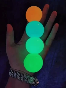 1入隨機發光粘性彈球，吸頂彈球，牆面彈球，壓力釋放彈性球，充氣靶球，減壓玩具 - 彩色 - 查看 3