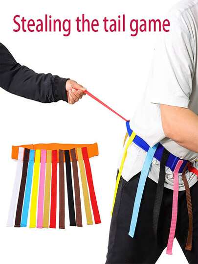 1pc Tail Grab Game Toy, Hook-And-Loop Sensory Training Activity Game, Outdoor Party, Team Building, Classroom Game, Christmas Random Color, Out Door Games, Inflatable Travel Foot Rest, Toy Shopping Pub