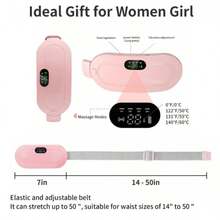 1入組暖腰帶，用於緩解經痛，可攜式無線加熱墊，3段溫度調節和4段按摩模式，適用於女性的背部和腹部加熱墊 - 白色 - 查看 9