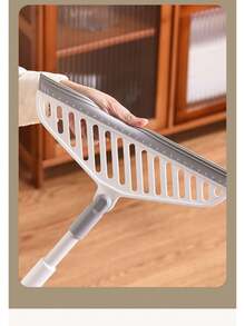 1pc Home Use Magic Broom With Silicone Retractable Handle, Multifunctional Sweeper For Glass Window, Floor, Hair And Dust Cleaning, Bathroom Specific, Simple Assembly Required - White - View 10