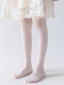 1入組幼兒女童白色薄款透氣網襪，採用肌膚友好材質，適合日常穿著 - 白色 - 查看 4