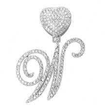 13 毫米银色链式脚链，女式草书吊坠，迈阿密链式脚链，女式嘻哈冰雪字母链式脚链详细图片按字母顺序排列在末尾 - 銀色 - 查看 34