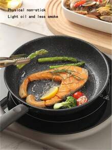 1 件不粘煎锅套装，花岗岩涂层不粘锅，适用于牛排、鸡蛋、煎饼，适用于电磁炉、燃气炉、电炉灶 - 包括木铲和清洁布海鲜煮 - 黑色 - 查看 3