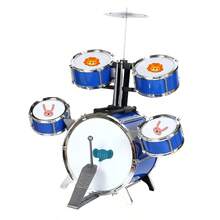 Juguete de tambor de percusión para niños con soporte de piso y cinco tambores - multicolor - Ver 6