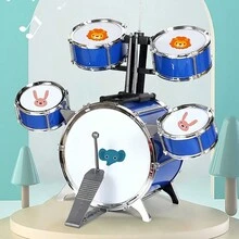 Juguete de tambor de percusión para niños con soporte de piso y cinco tambores - multicolor - Ver 3
