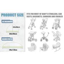 多功能嬰兒背帶和嬰兒車蚊帳-透氣，通用尺寸-節日和新父母的完美禮物 - 黑色 - 查看 6