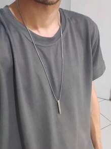 1 Peça joias Colar masculino com pingente pendulo corrente veneziana Feminino Unissex - Prata - Visão 3