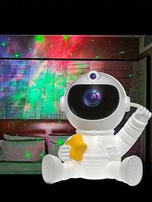 1PC LED Astronaut Projection Lamp, USB Sky Nebula Atmosphere Projection Lamp, Home Decor, Starry Sky Astronaut Projector, Astronaut Star Projection, Starry Projection Night Light - White - View 3